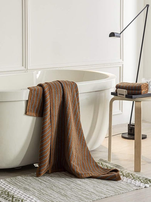 Ultra Soft Absorbent Retro Stripe Bath Towel - 100% Organic Cotton
